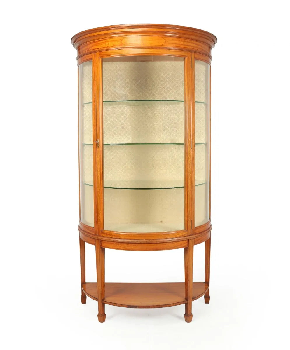 Antique Satinwood  Display Cabinet