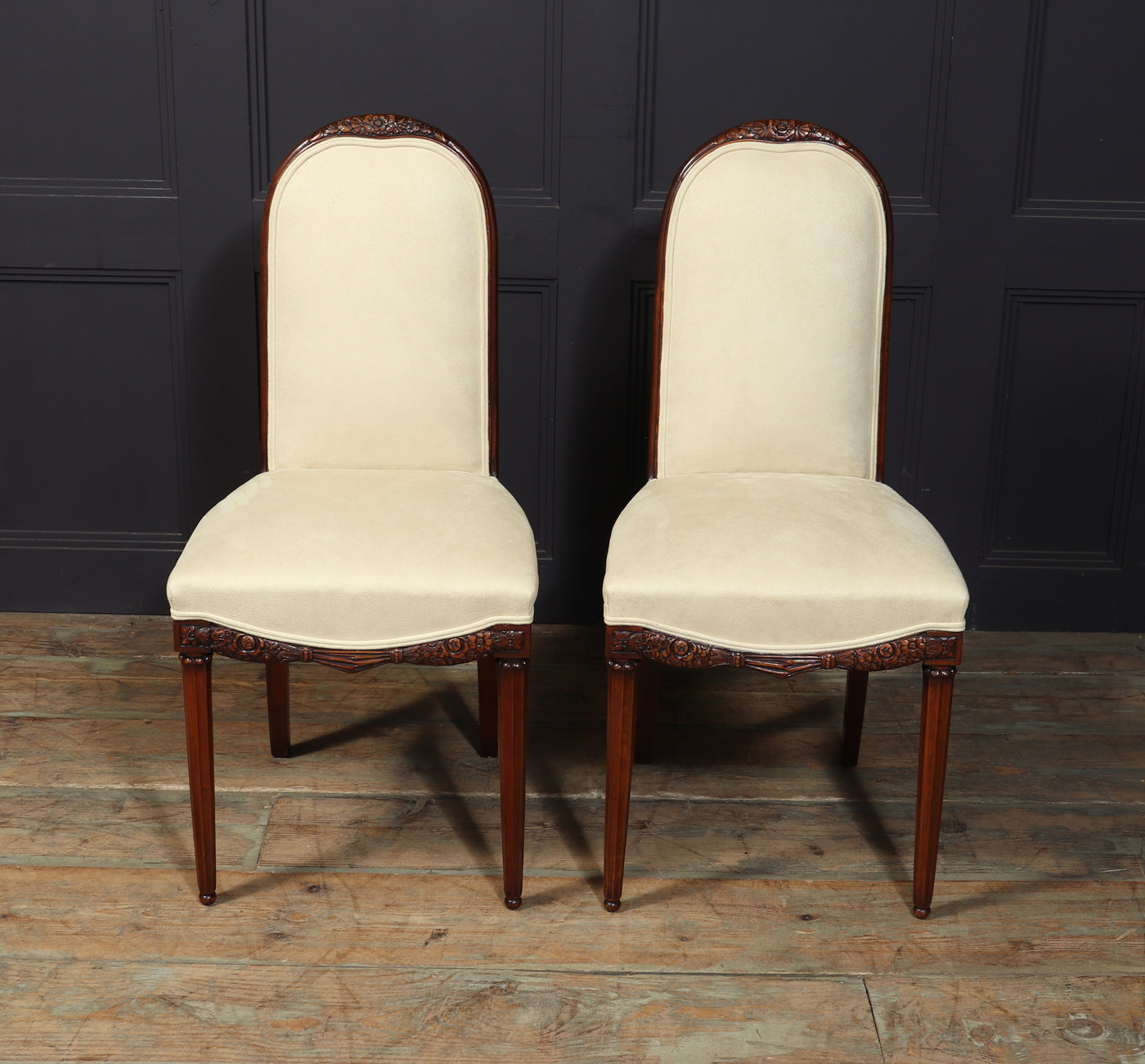 Pair of French art Deco Side Chairs by Paul Follot