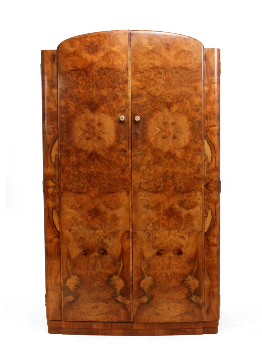 Art Deco Burr Walnut Wardrobe c1930