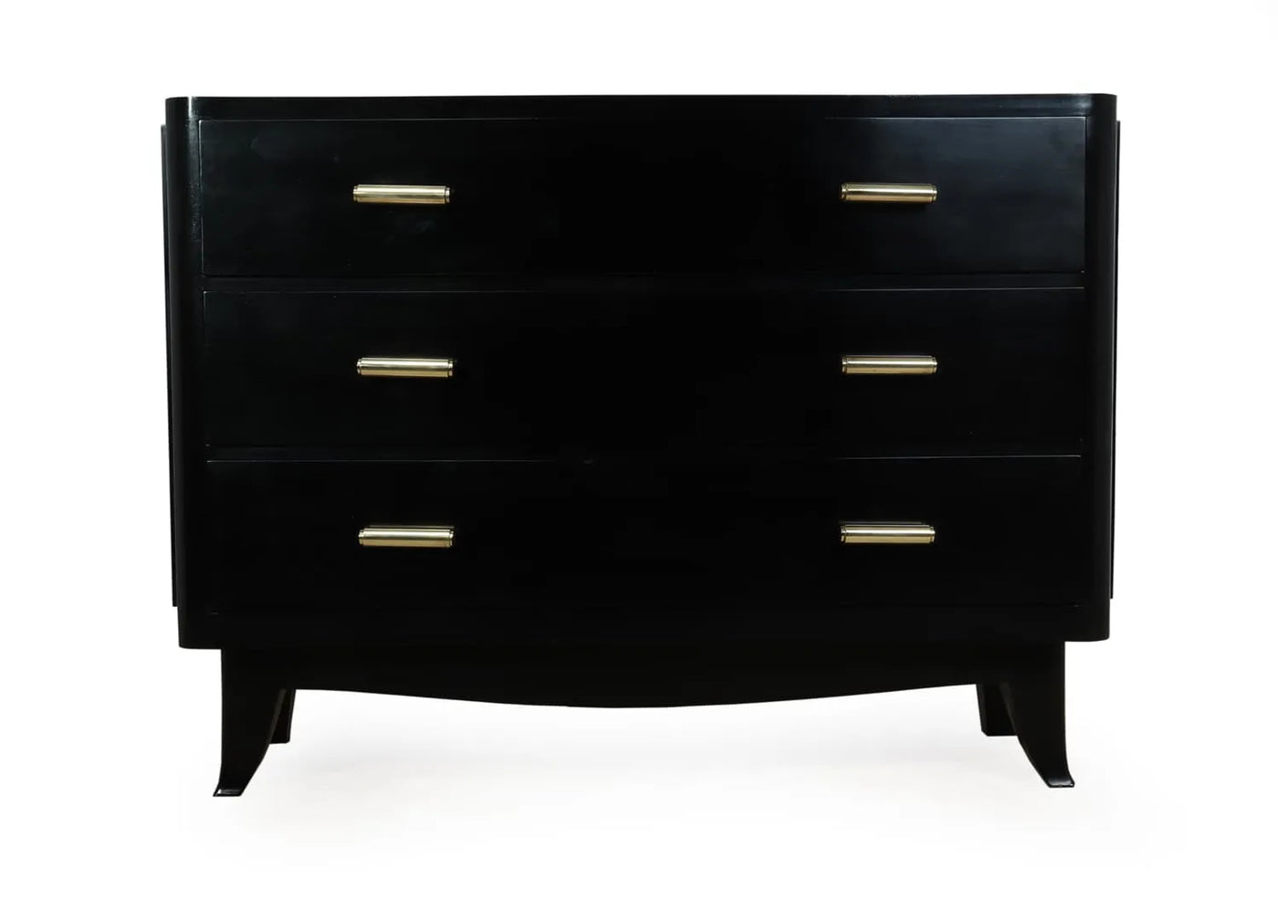 Art Deco Chest in Black Lacquer 