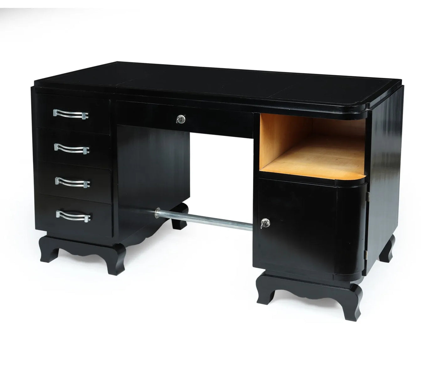 Art Deco Desk in Black Piano lacquer