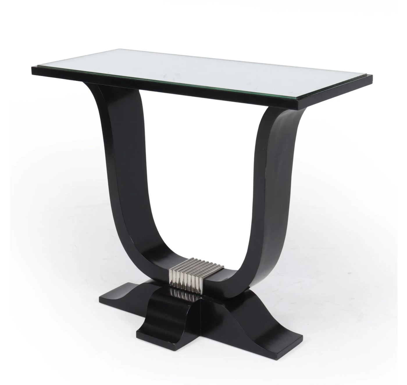 French Art Deco Side Table in Ebonised Lacquer