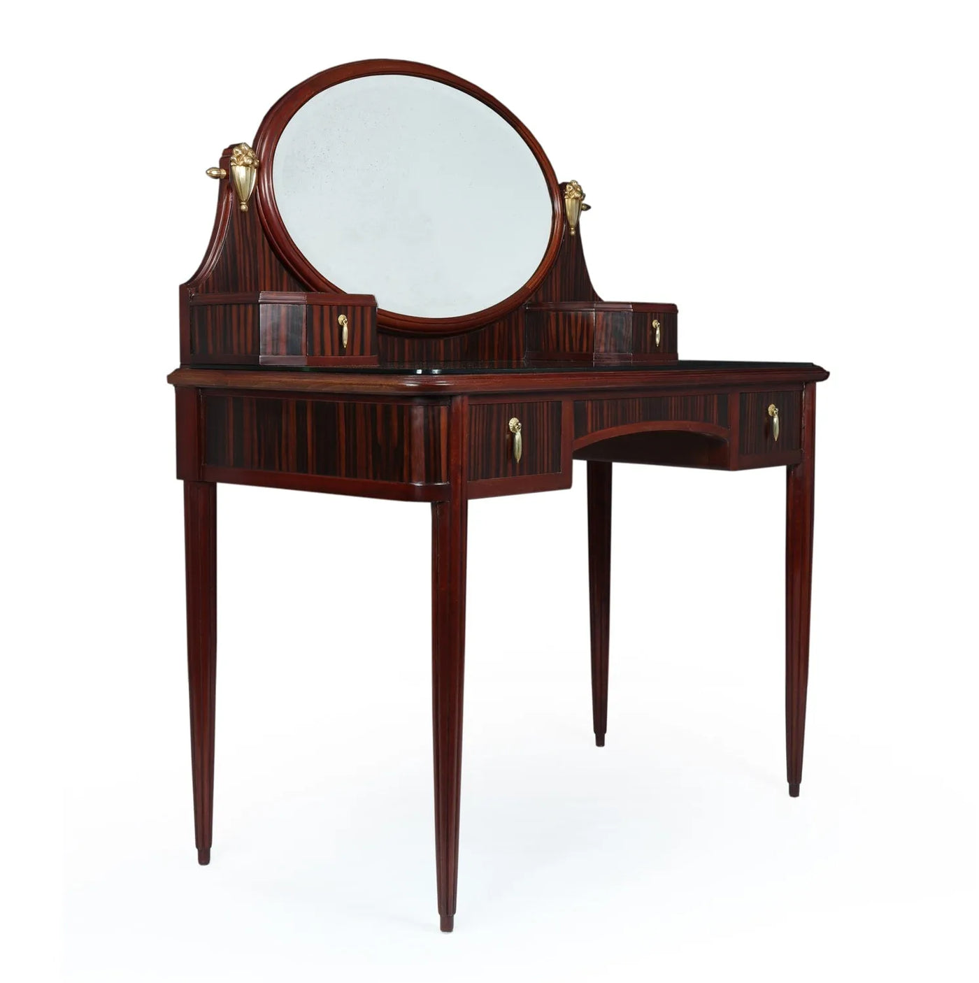 French Art Deco Macassar Ebony Dressing Table with Gilt Bronze Mounts
