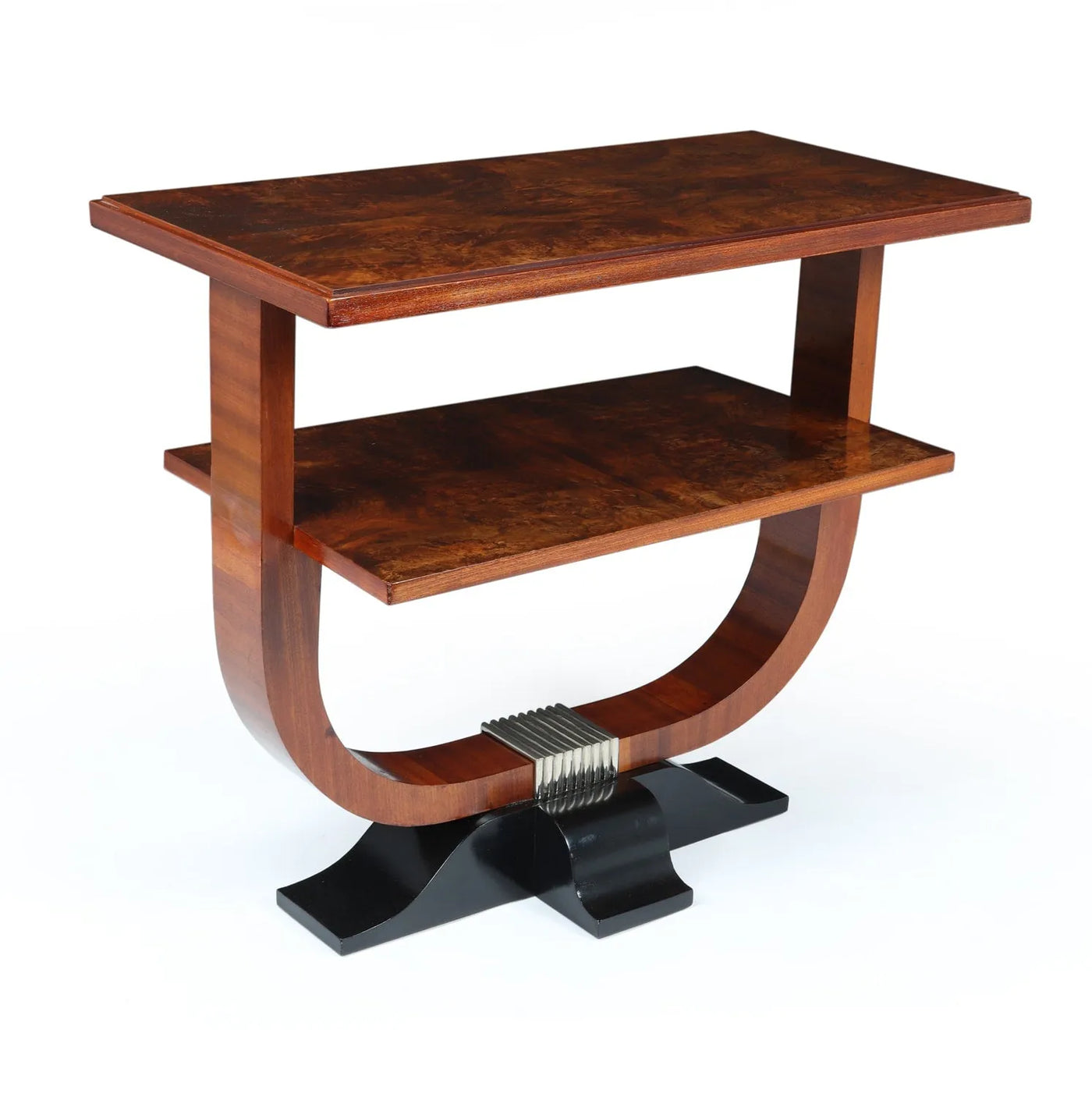 French Art Deco Walnut Side Table