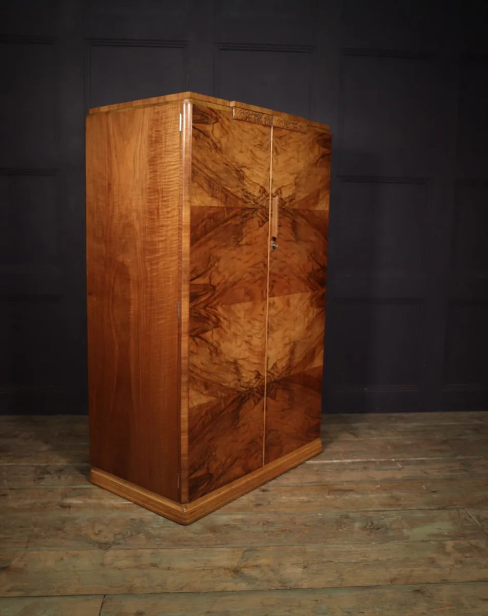 Art Deco Figured Walnut  Dressing cupboard