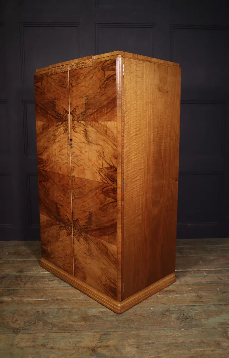 Art Deco Figured Walnut  Dressing cupboard