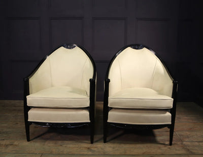 Pair of French Art Deco Armchairs by Maurice Dufrene