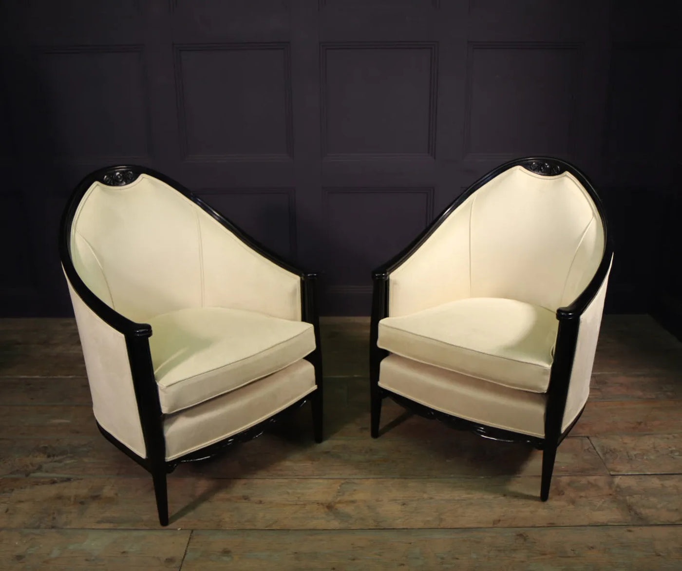 Pair of French Art Deco Armchairs by Maurice Dufrene