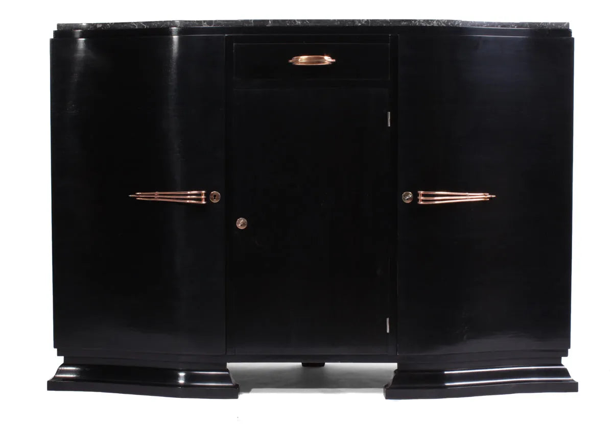 Art Deco Sideboard in Black Piano Lacquer c1930