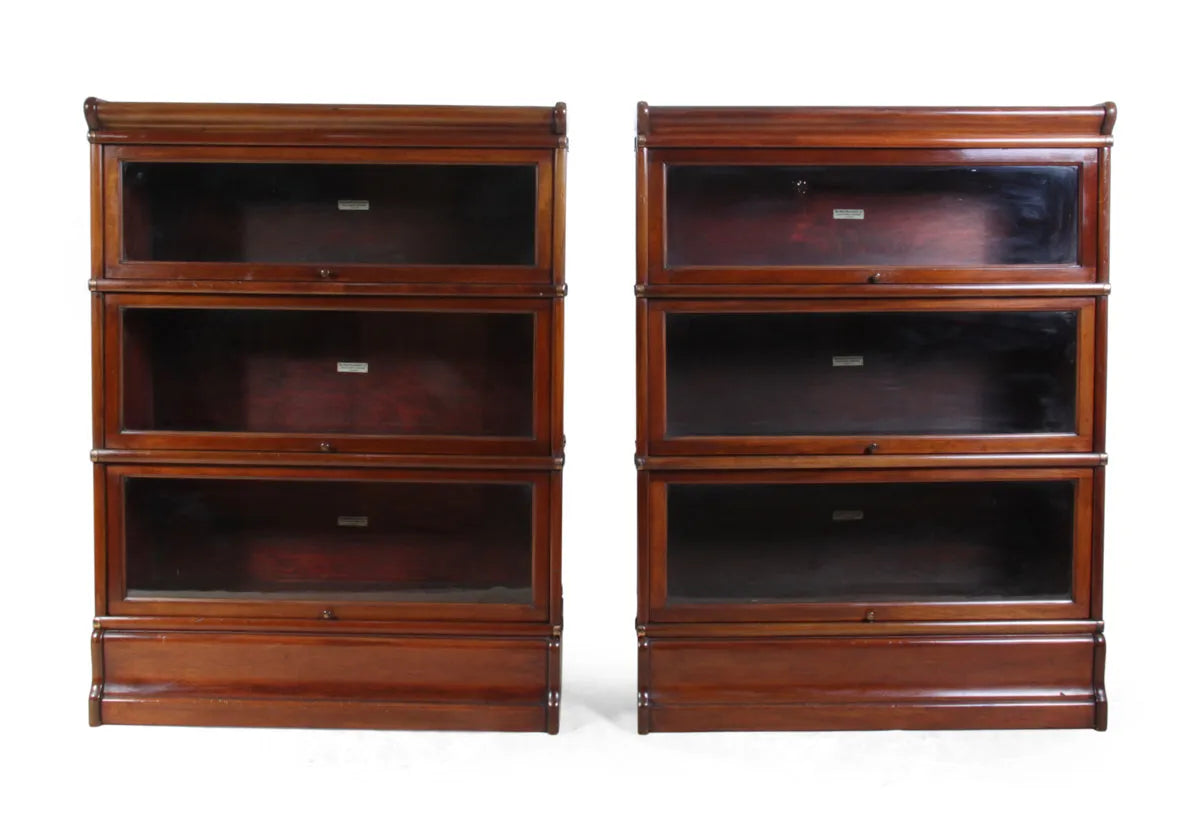 Pair of mahogany Globe Wernike stacking bookcases