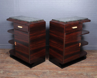 Pair of French Art Deco Macassar Ebony Cabinets