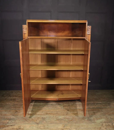 French Art Deco Walnut Library Bookcase