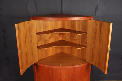 Mid Century Danish Teak Corner Cabinet By S E Peterson