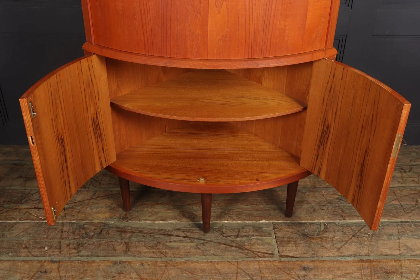 Mid Century Danish Teak Corner Cabinet By S E Peterson