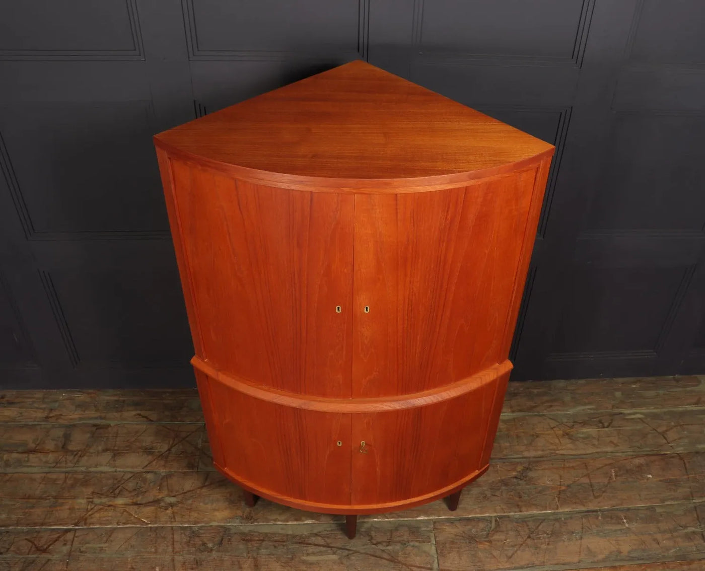 Mid Century Danish Teak Corner Cabinet By S E Peterson