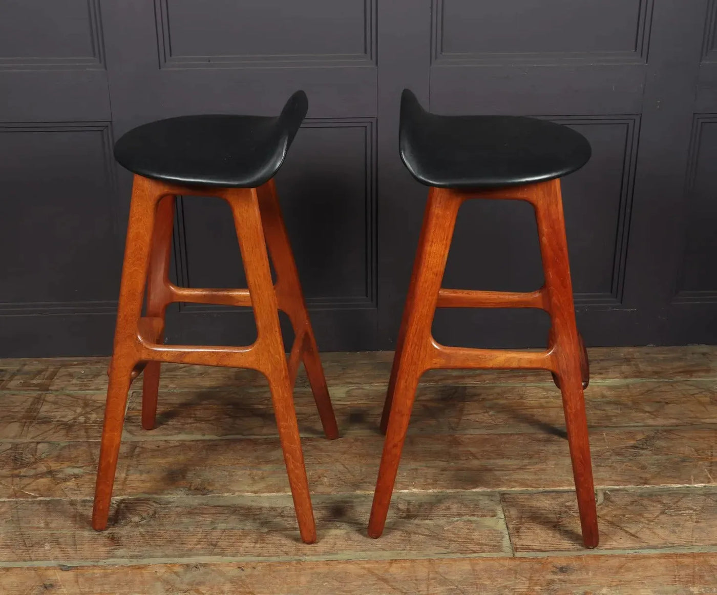 Teak stools OD61 By Eric Buck right