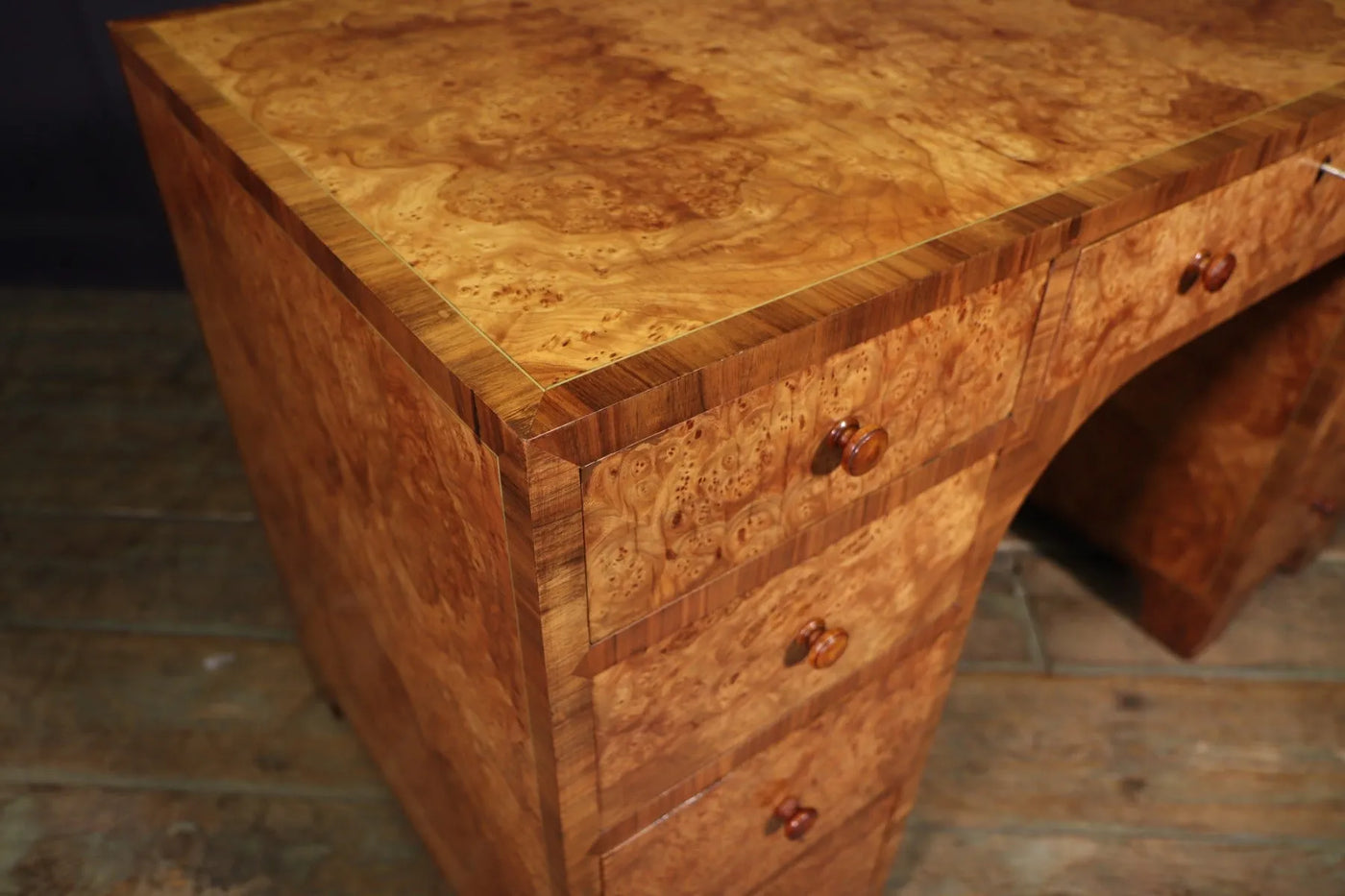 Art Deco Burr Walnut Desk