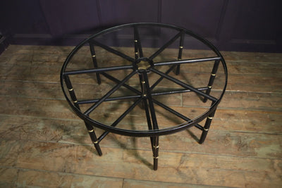 Stitched Leather and Brass Table by Jacques Adnet top