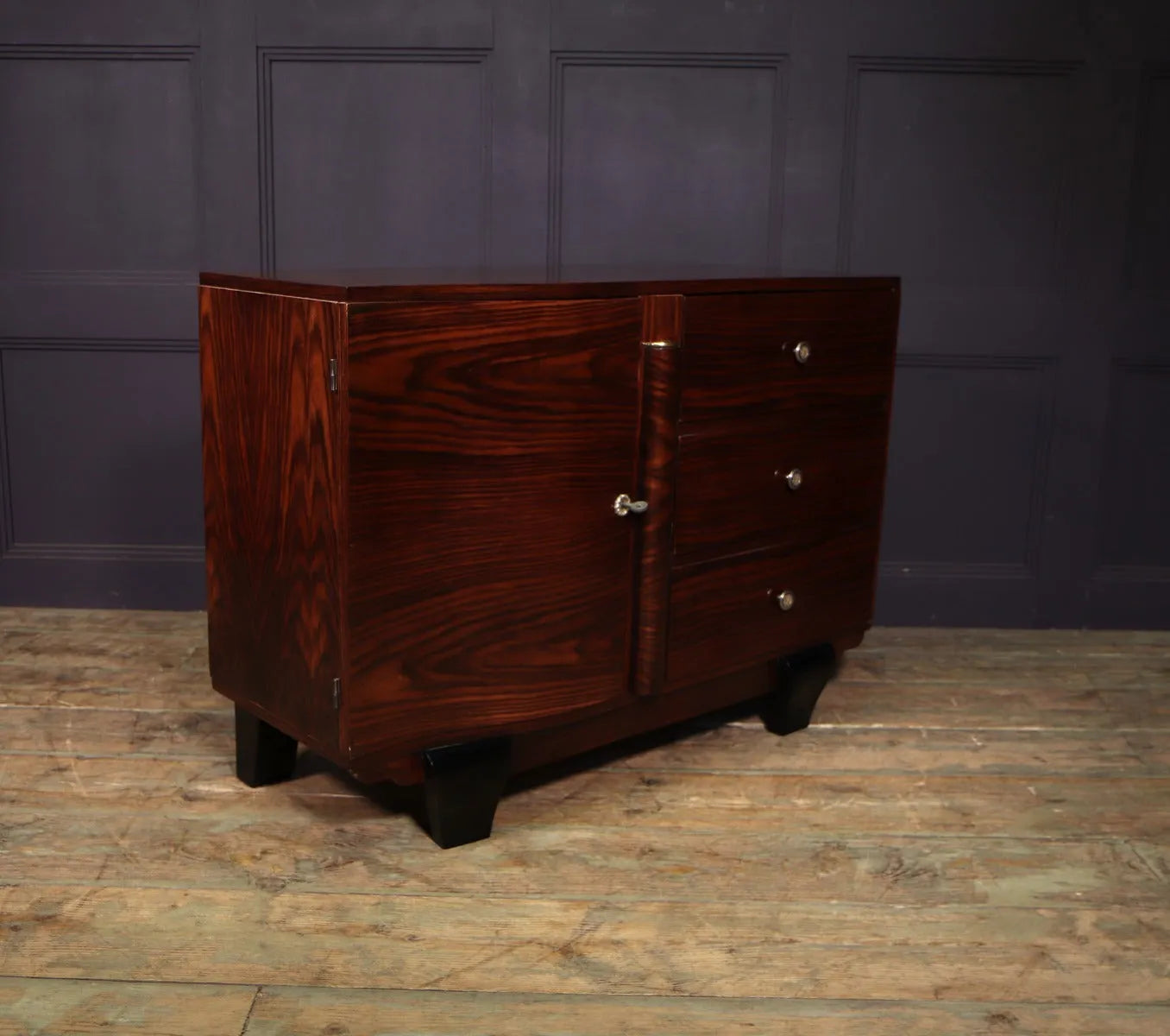 Small French Art Deco sideboard in Macassar