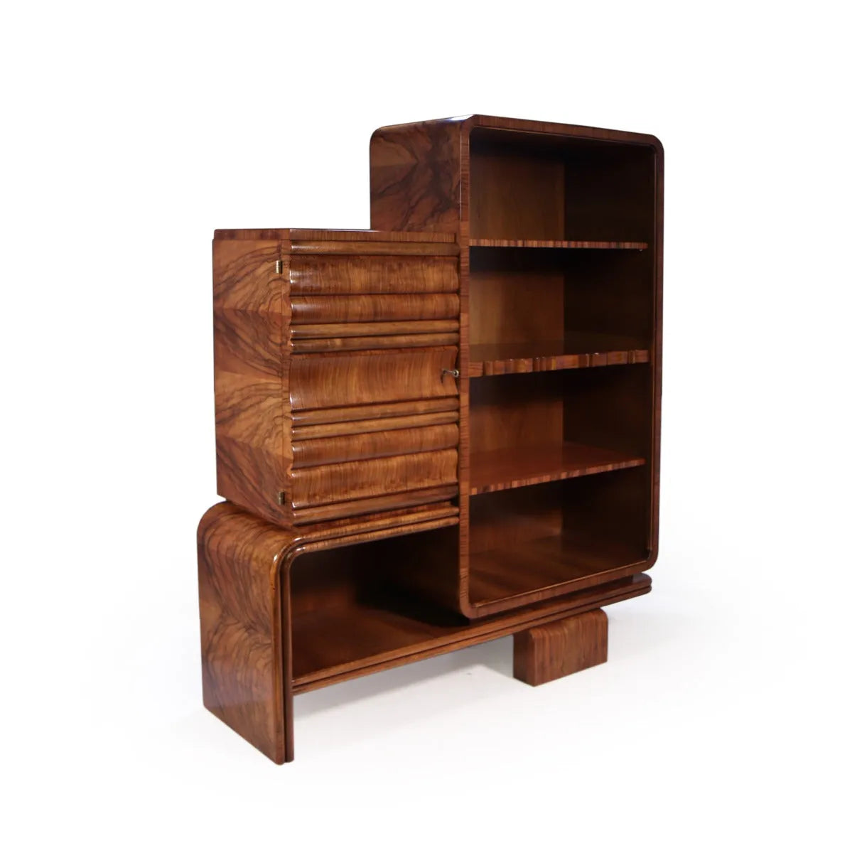 Art Deco Walnut Bookcase