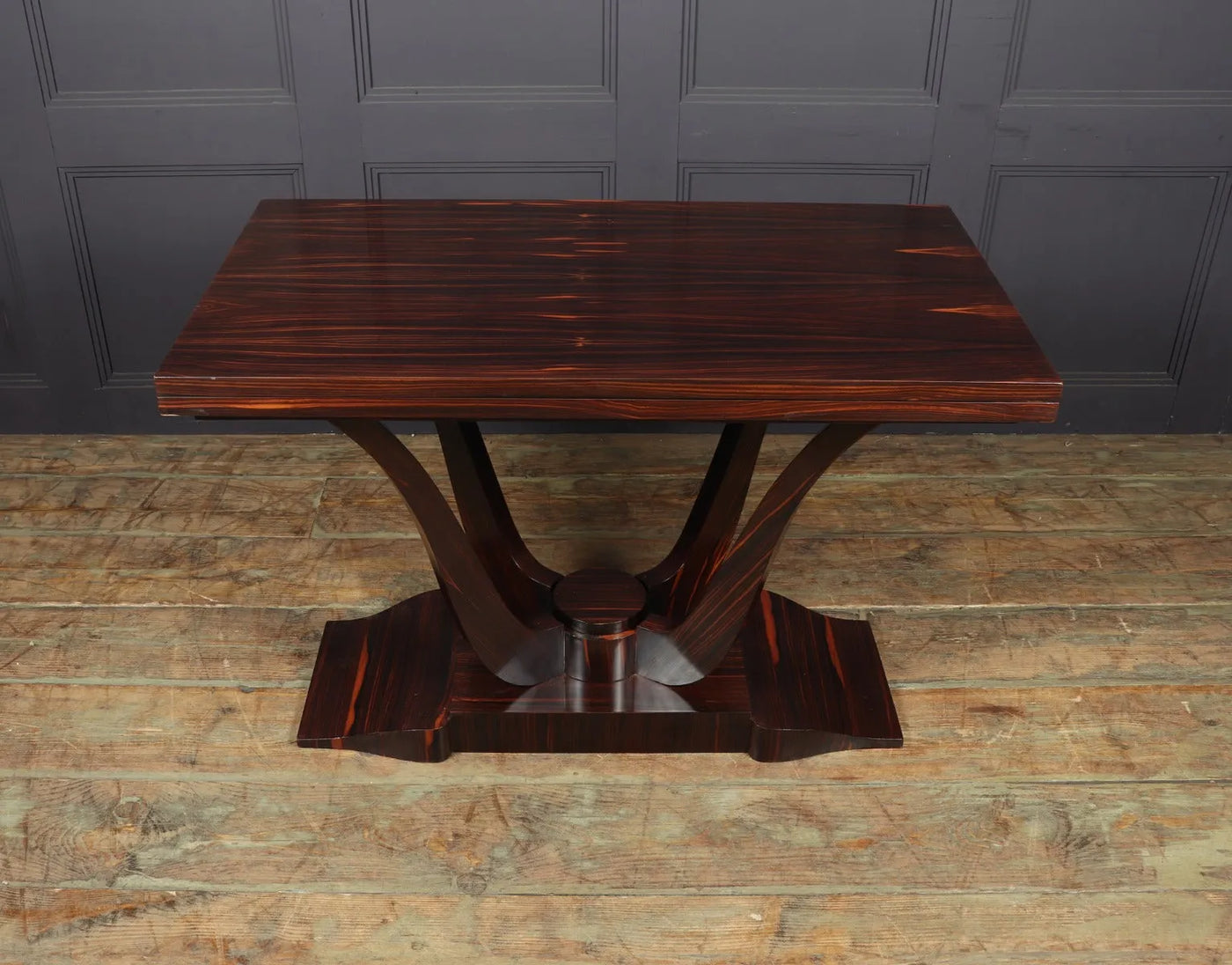 French Art Deco Macassar Ebony Flip over Console Table