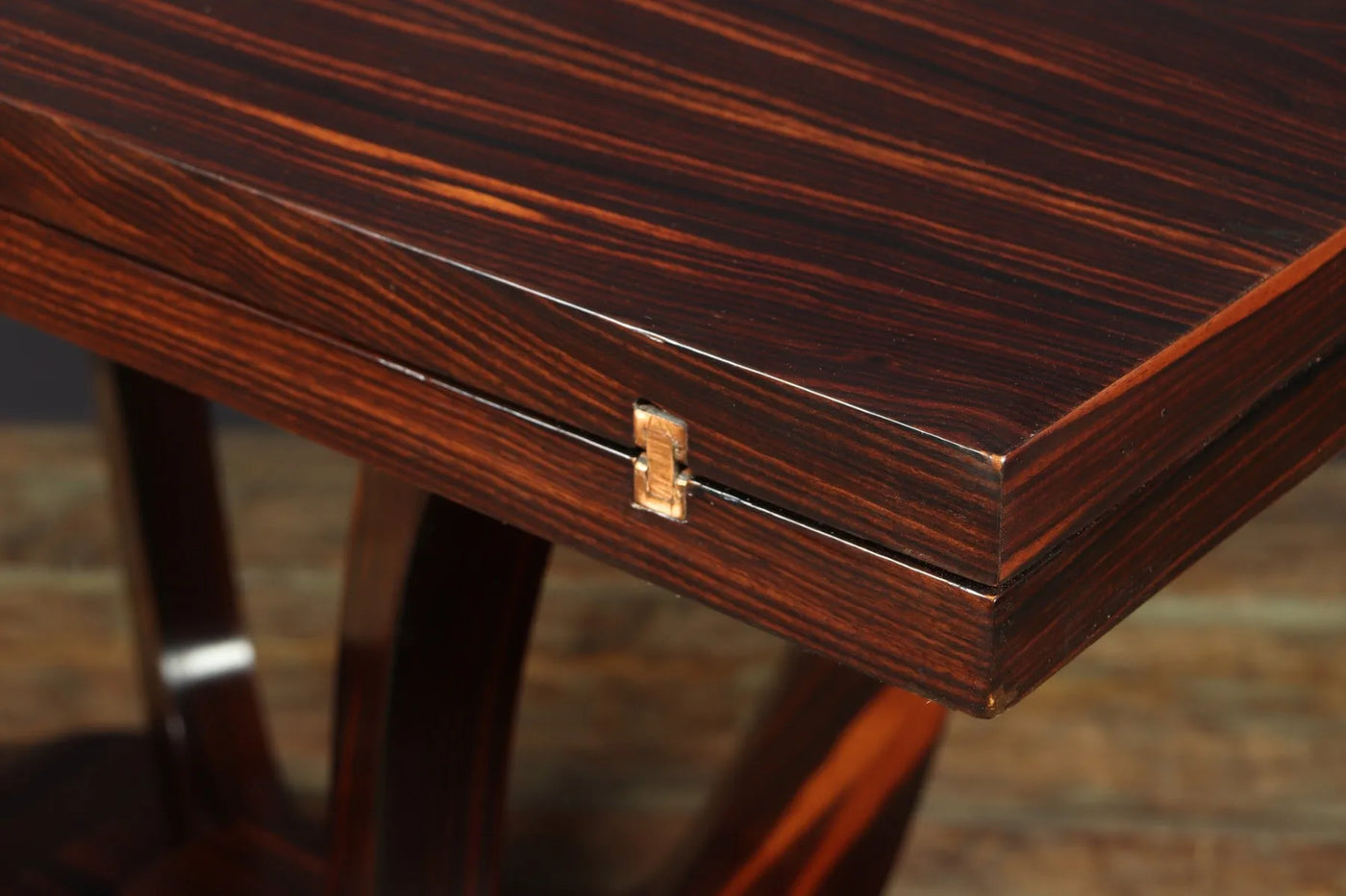 French Art Deco Macassar Ebony Flip over Console Table