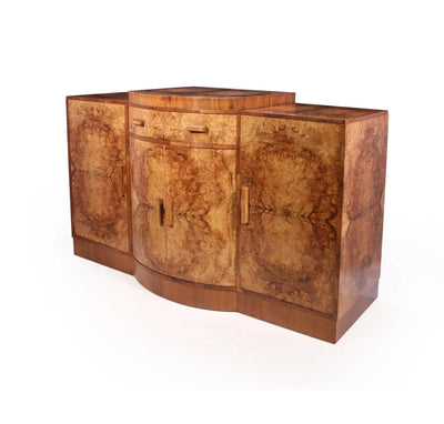 English Burr walnut Art Deco Walnut Sideboard side