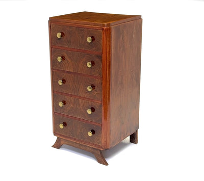 French Art Deco Tall Slim Chest of Drawers