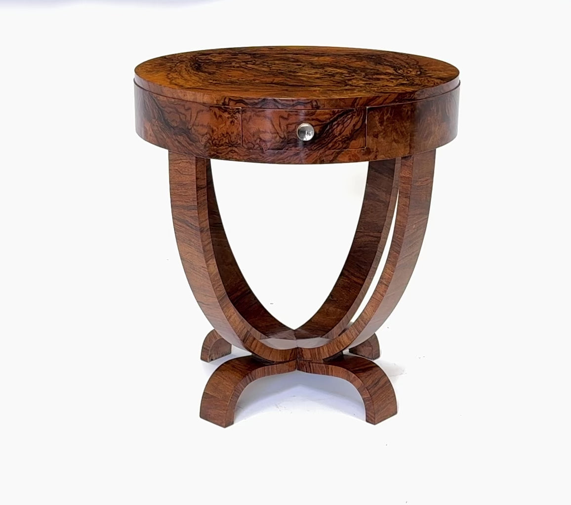 Italian Art Deco Drum Side Table