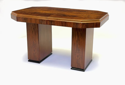 English Art Deco Walnut Extending Dining Table