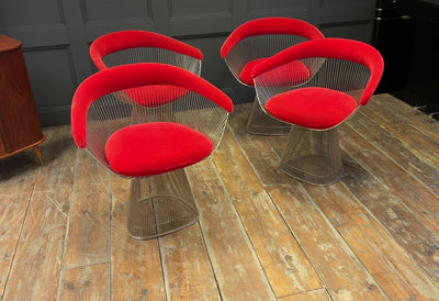 Set of Four Warren Platner Dining Armchairs for Knoll, 1960s