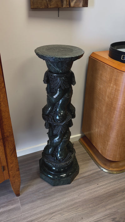 Antique Italian Serpentine Marble Pedestal c1880