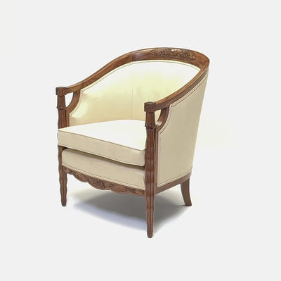 French Art Deco Walnut Armchairs