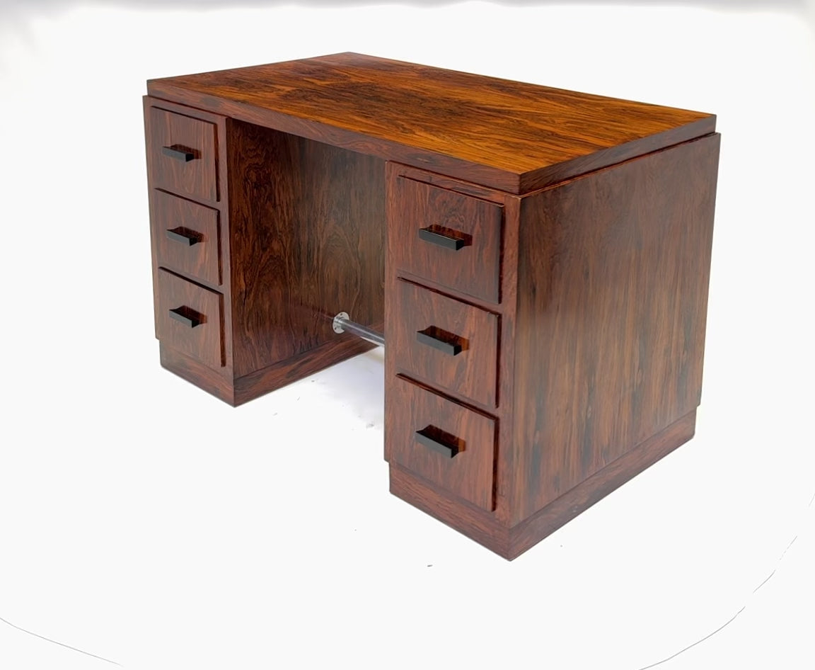 French Art Deco Six Drawer Desk