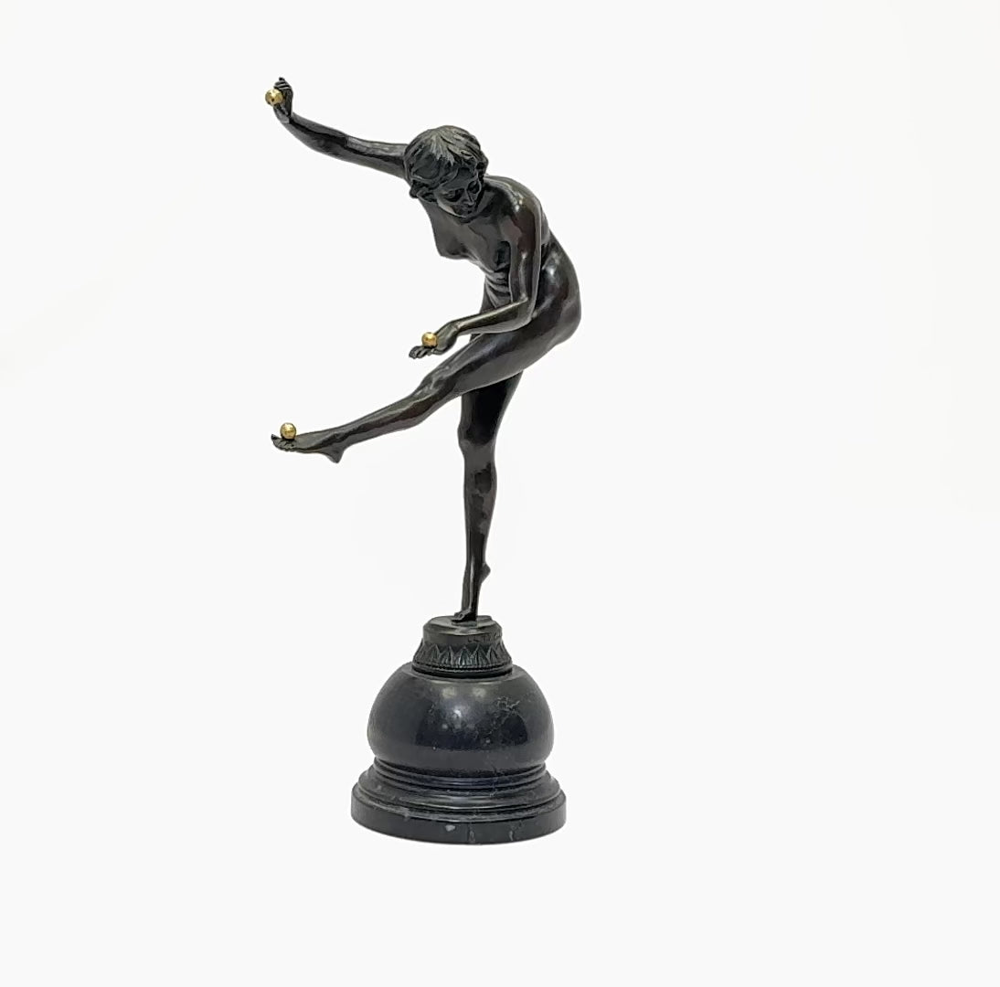 French Art Deco Bronze Sculpture of the Juggler