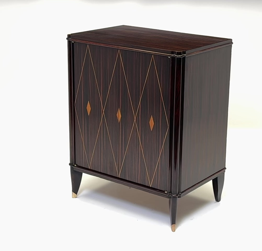 Macassar Ebony Art Deco Cabinet by Dominique, 1925