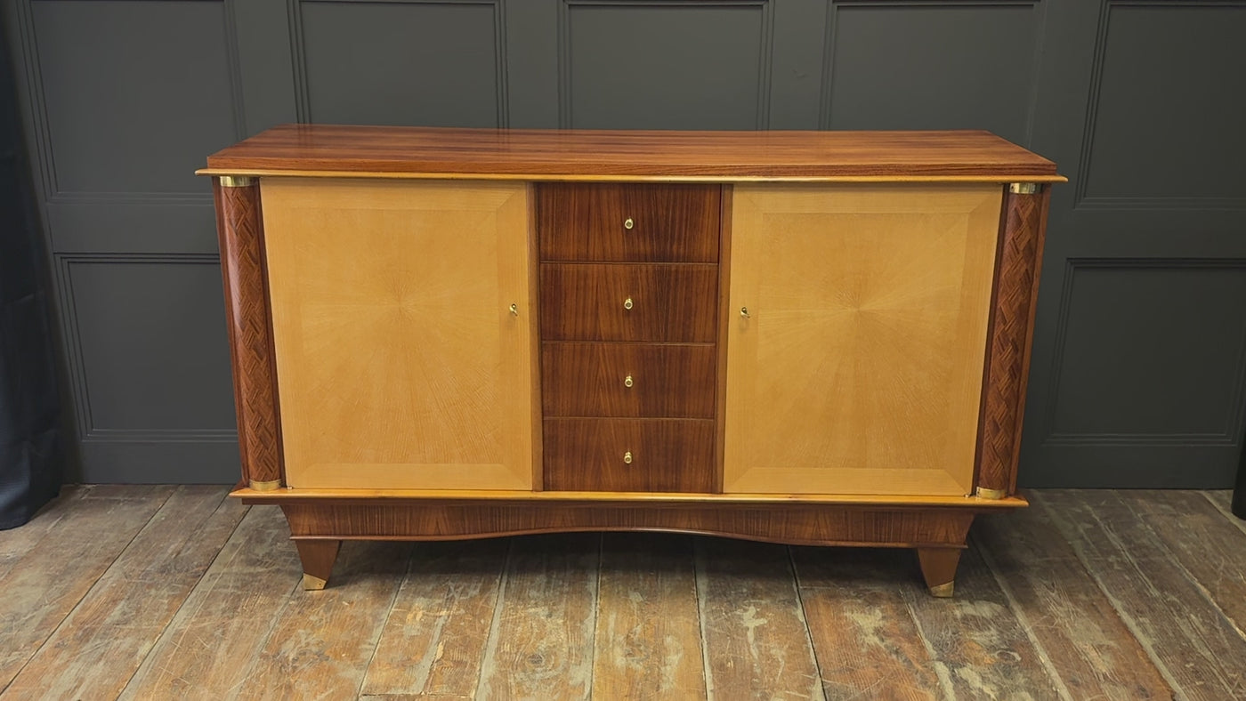 French Art Deco Rosewood and Oak Sideboard
