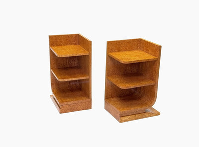 Pair of French Art Deco Side Tables in Karelian Birch