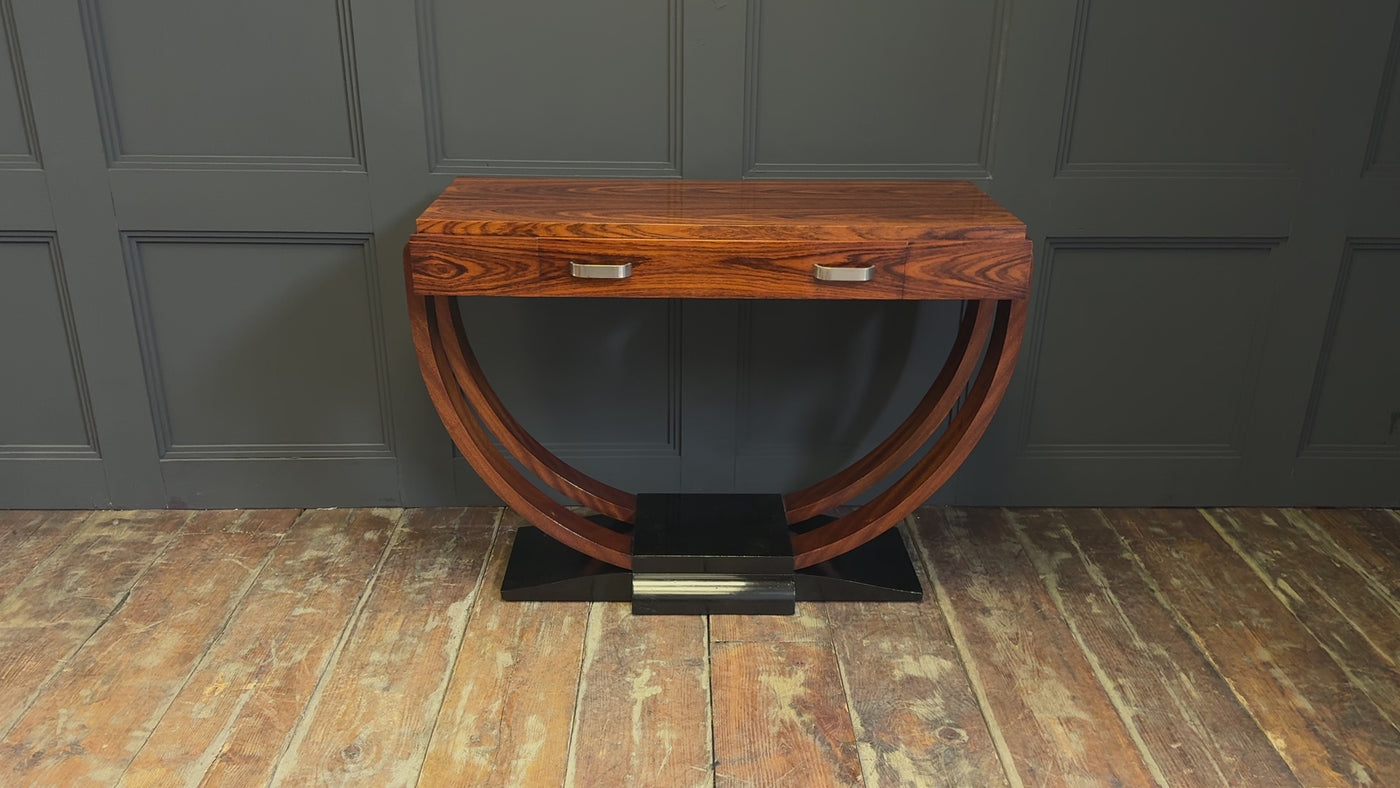 French Art Deco Rosewood Console Table