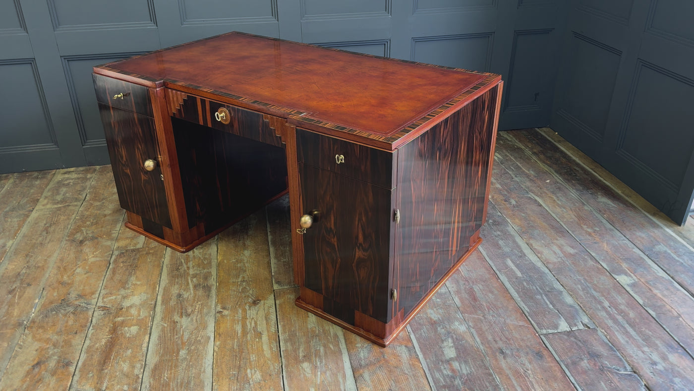 French Art Deco Desk in Macassar Ebony