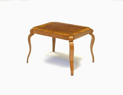 Italian Art Deco Walnut & Zebrano Side Table – c.1930s