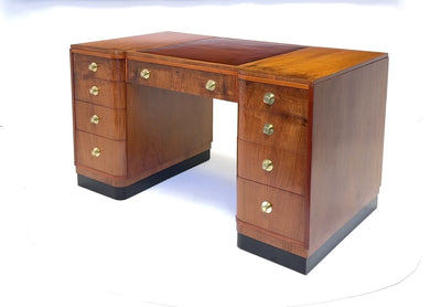 Art Deco Walnut Desk by Waring and Gillows