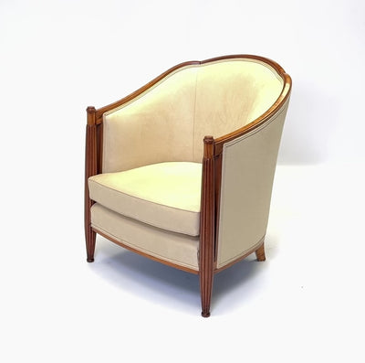 Pair of French Art Deco Armchairs by Dominique