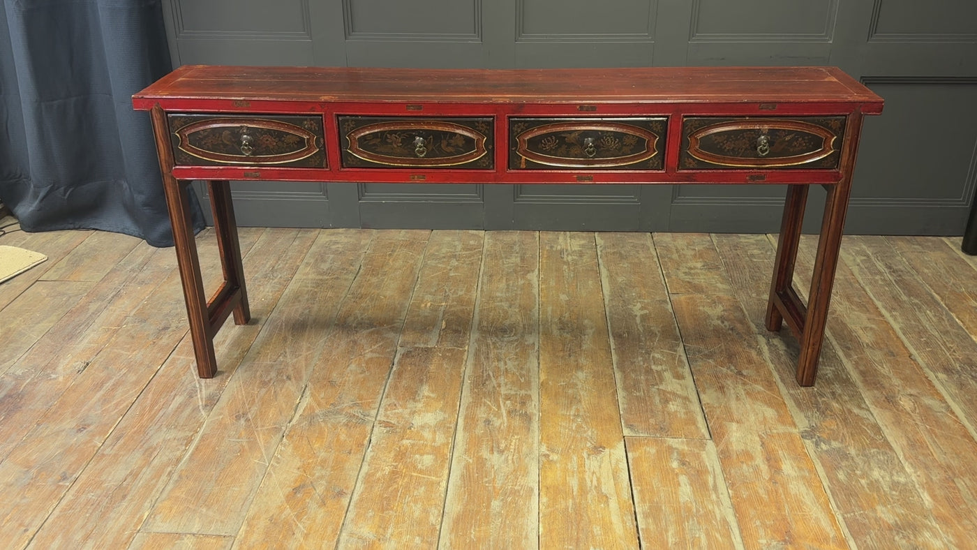 19th Century Chinese Lacquered Console Table