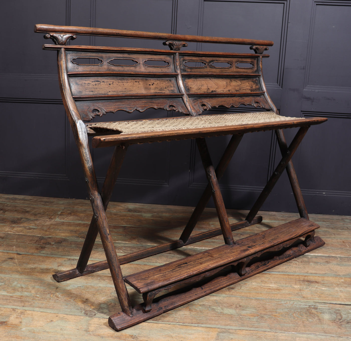 17th Century Chinese Folding Travelling Bench room