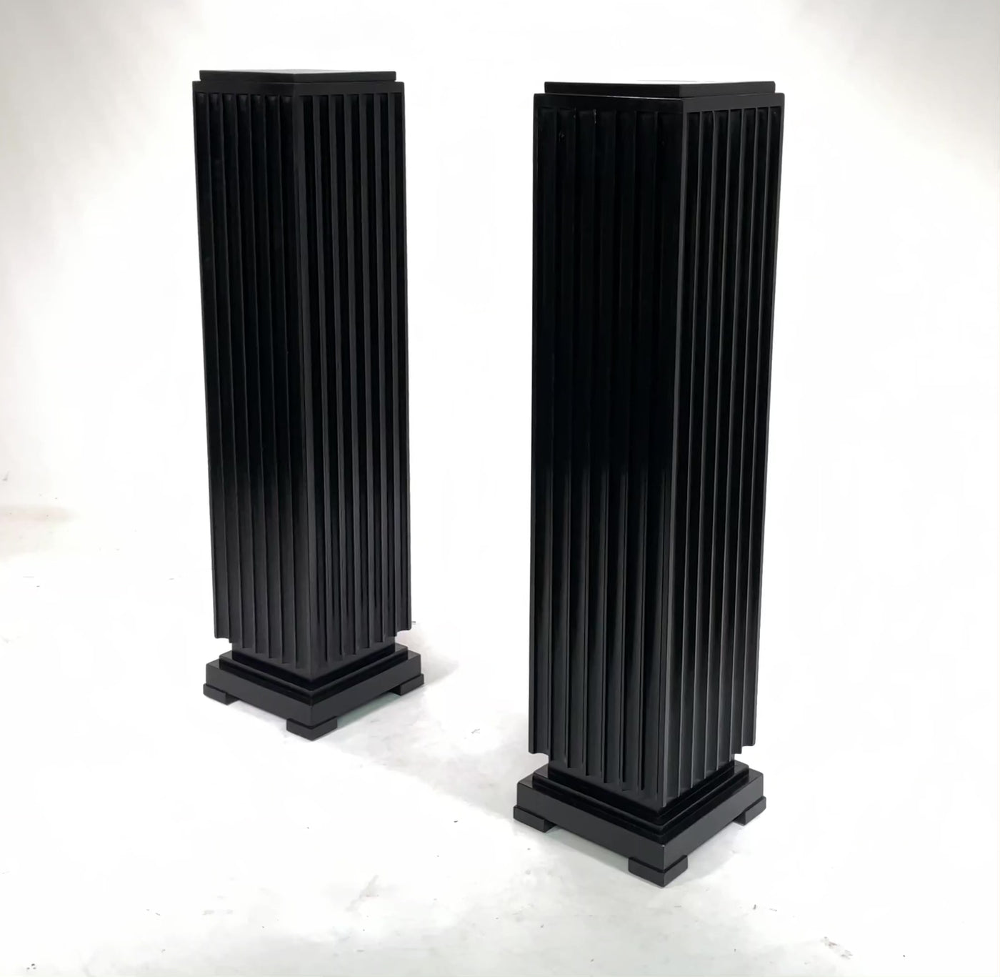 Pair of French Art Deco Ebonised Fluted Columns video