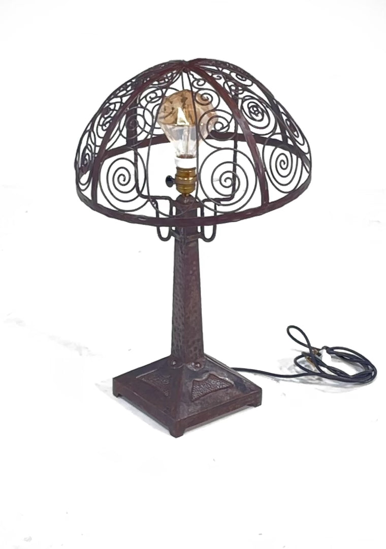 Art Deco Wrought Iron Lamp c1930