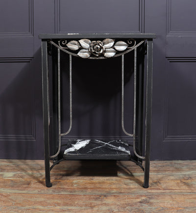 Art Deco Metal and Marble Console Hall Table room