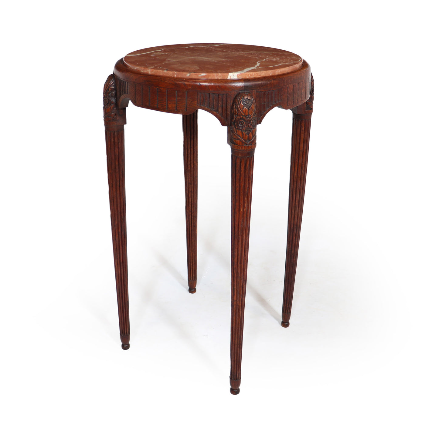 Art Deco Side Table with marble Top by Paul Follot