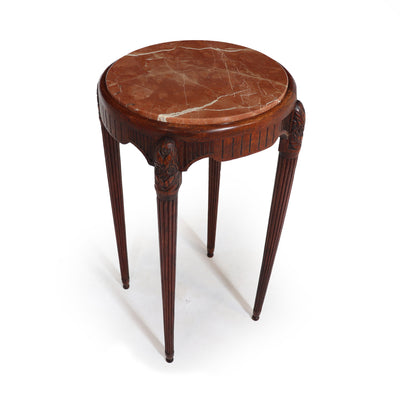 Art Deco Side Table with marble Top by Paul Follot top